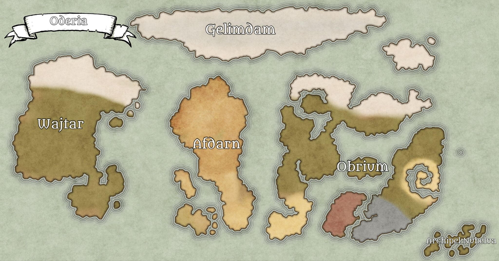 Carte du Monde - Odéria - 3e Âge